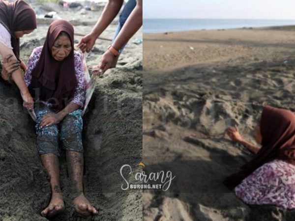 Nenek ditanam dalam pasir hitam di Acheh dakwa mampu sembuh penyakit strok, darah tinggi